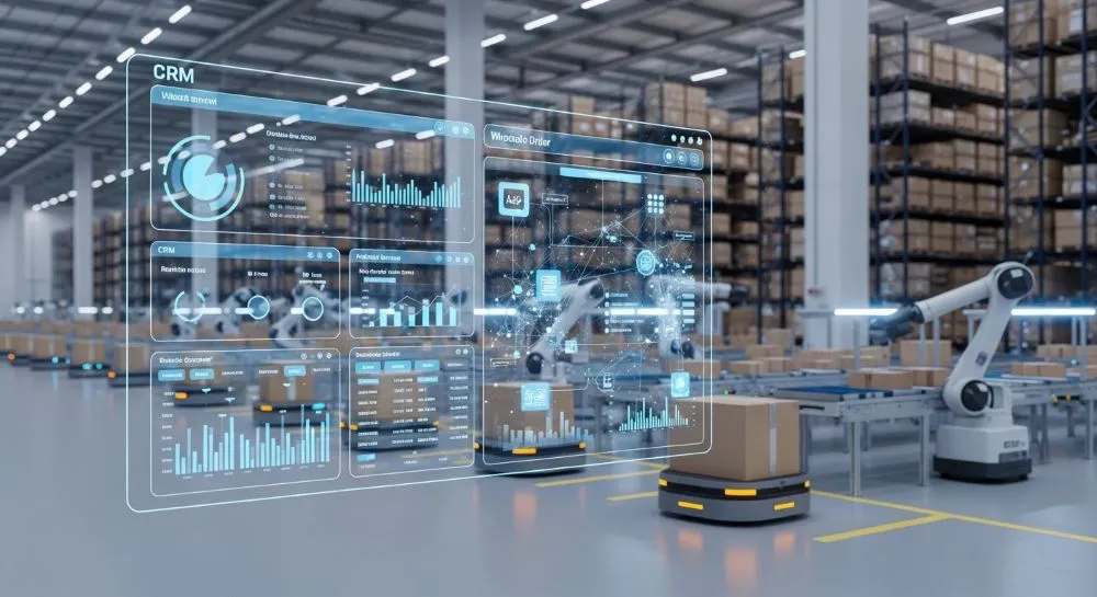 Panel digital de un sistema CRM integrado directamente con la operación logística de distribución.